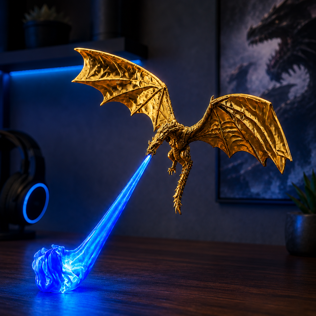 Dragon Breath LED Display Lamp – Fire & Ice Fantasy Dragon Decor
