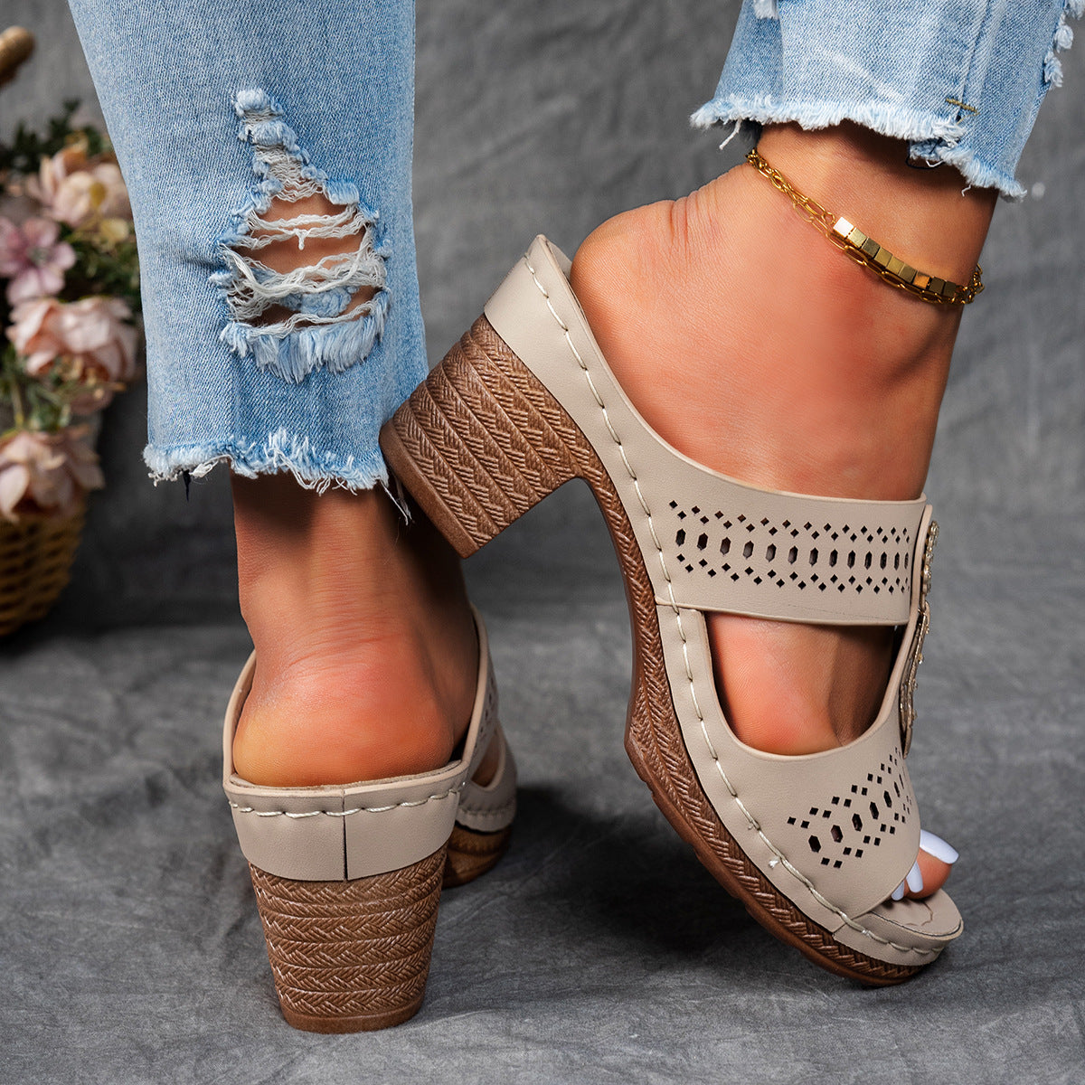 Orthopedic Rhinestones Heel Sandals ( BUY 2 FREE SHIPPING )