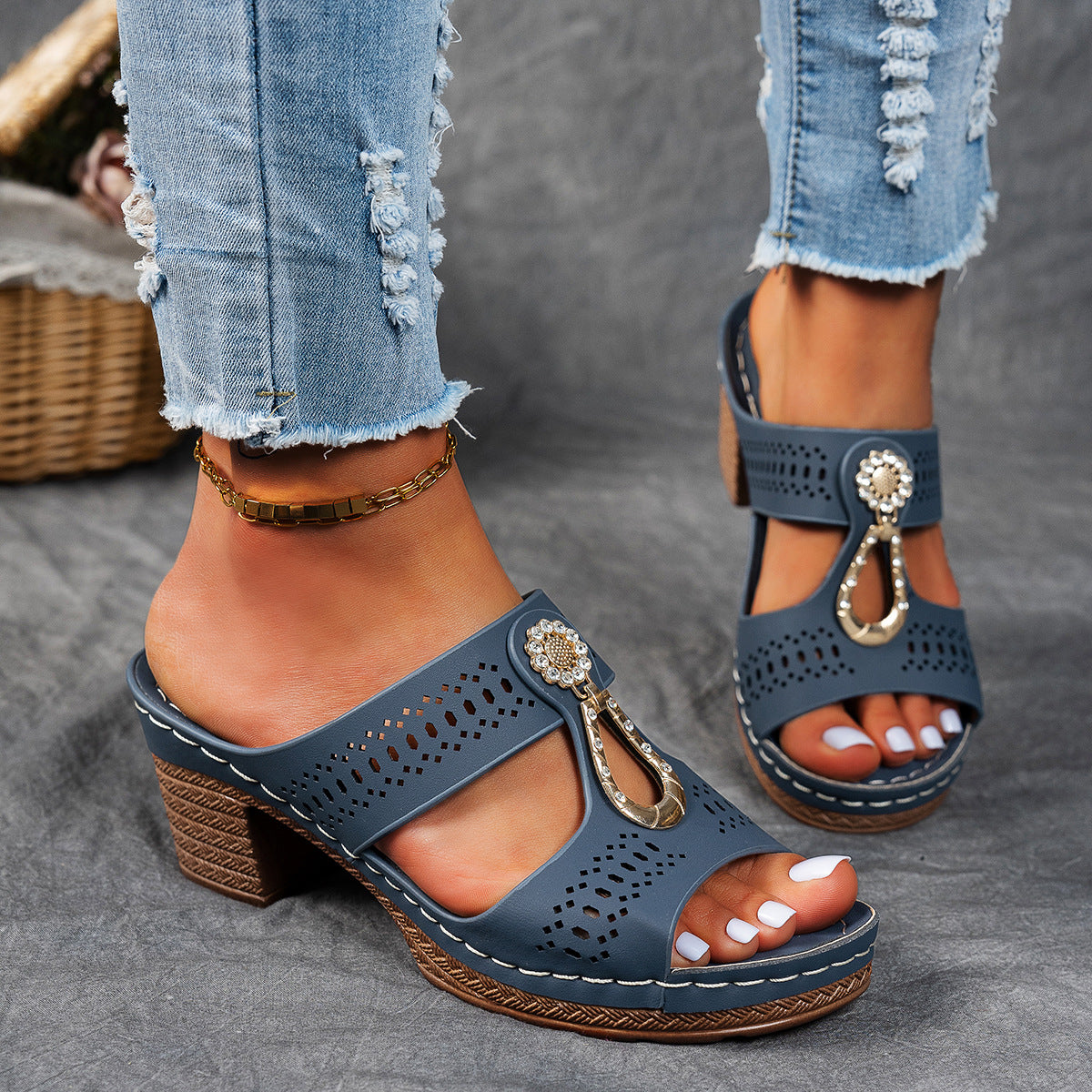 Orthopedic Rhinestones Heel Sandals ( BUY 2 FREE SHIPPING )