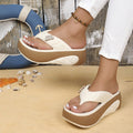 Women's Casual Color-Block Flip-Flops with Soft, Thick Soles for Home Wear