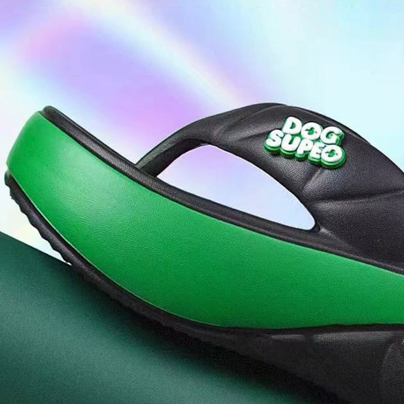 Women's Casual Color-Block Flip-Flops with Soft, Thick Soles for Home Wear